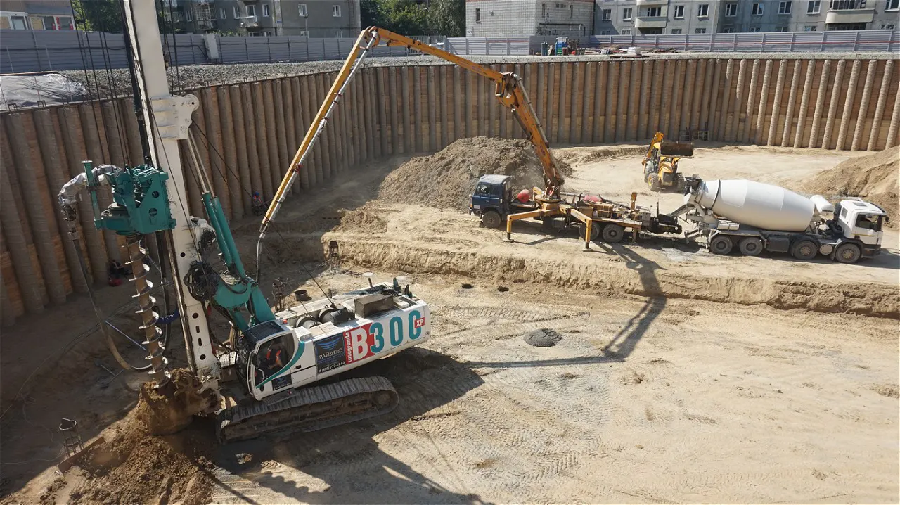 Строительная площадка с CFA-бурением